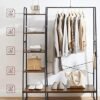 VASAGLE Clothes Rack, Clothing Rack with Shoe Shelf, 5-Tier Storage Rack, 6 Side Hooks, for Bedroom, Living Room, Rustic Brown and Black URGR116B01 - Image 5