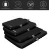 BAGAIL 4 Set/6 Set Compression Packing Cubes Travel Accessories Expandable Packing Organizers(Black ClothPattern 4 Set) - Image 8