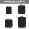 BAGAIL 4 Set/6 Set Compression Packing Cubes Travel Accessories Expandable Packing Organizers(Black ClothPattern 4 Set) - Image 2