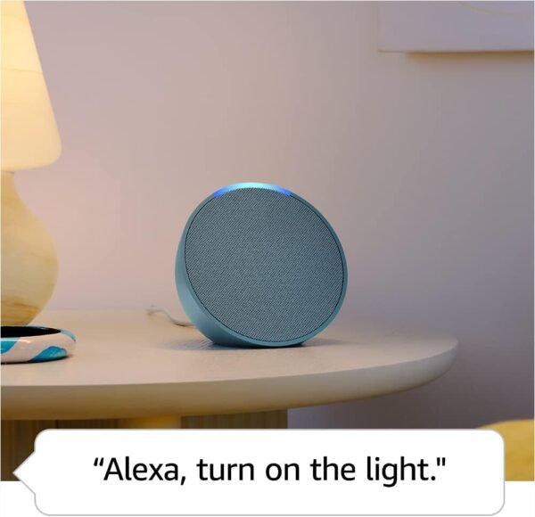 Amazon Echo Pop | Alexa fits in anywhere: bedroom, living room, bathroom, office, and small spaces | Charcoal - Image 4