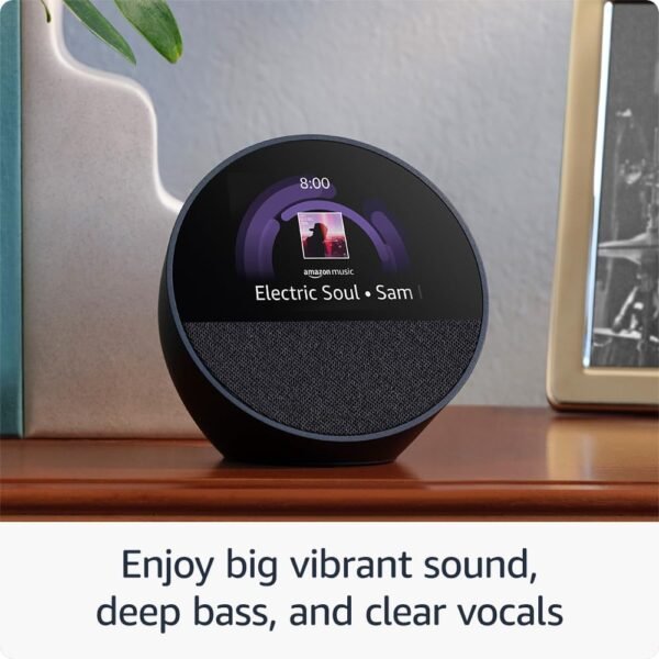 All-new Amazon Echo Spot (2024 release), Smart alarm clock with vibrant sound + Alexa, Black - Image 4