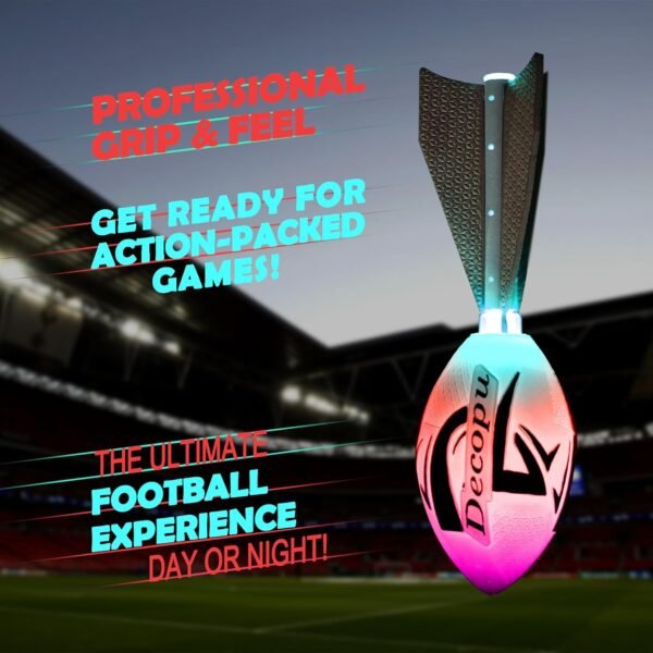 Premium Foam Glow in The Dark Football, Latest LED Light up Football, Color-Changing-Perfect Birthday&Camping Gift for Kids 8-15+,Sports&Outdoors Toys for Ages Kids 8 9 10 11 12 13 14 - Image 4